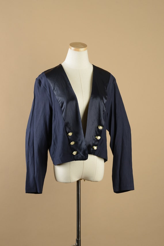 1980s Wild Rose Navy Blazer