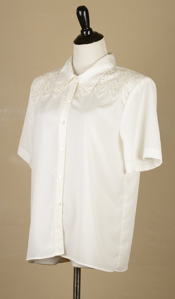 1980s Kathy Che White Blouse