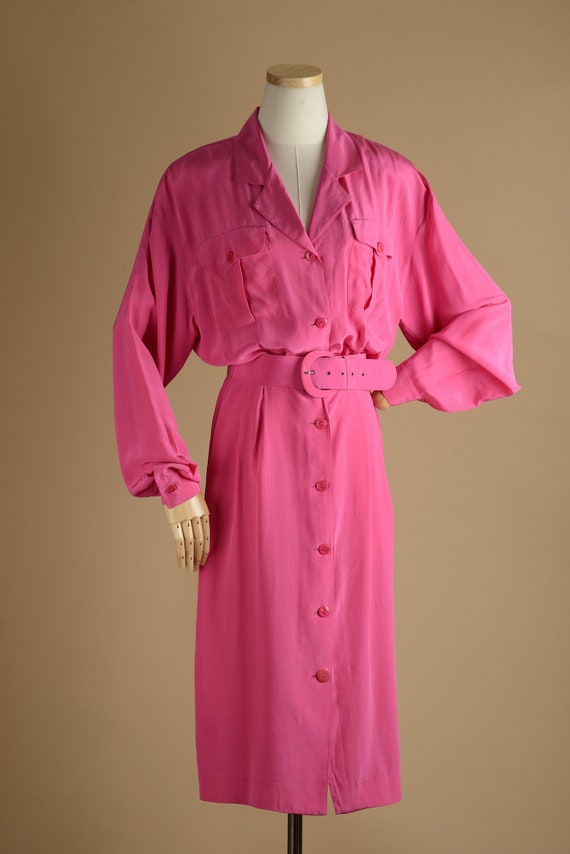 1980s Jacqueline Ferrar Silk Dress