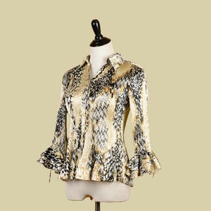 Blouse Essentials By Milano - Blanc, Taille L, Texturée Crinkle, Col V, Manches 3/4