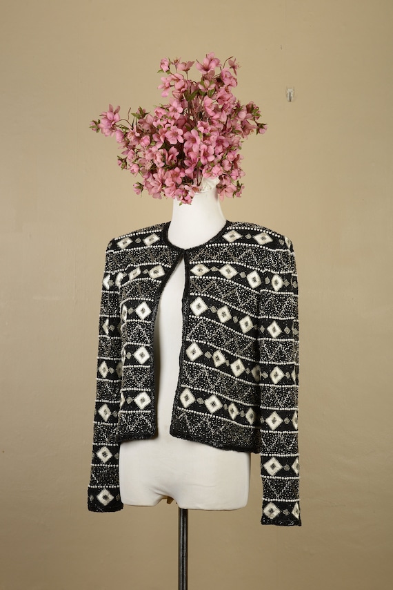 1980s Beaded Papell Boutique Jacket