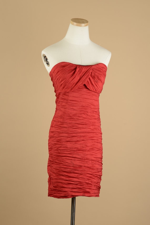 1990s JFW Just For Wraps Strapless Dress