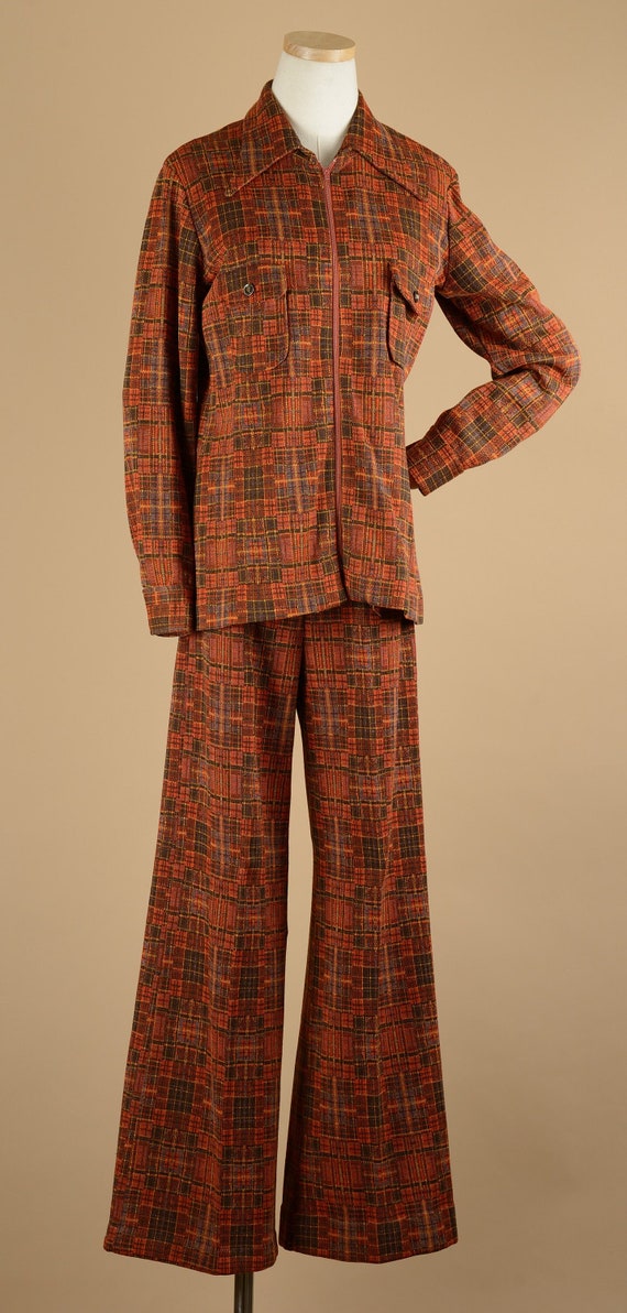 1970s Plaid Pant Suit