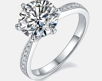 Diamond rings 14K solid gold - Engagement rings - women jewelry
