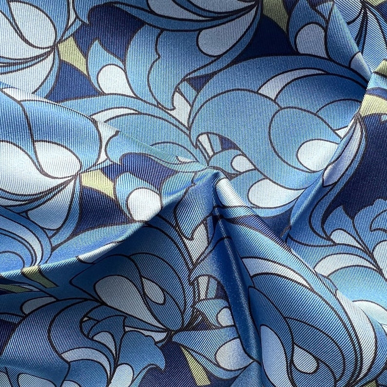 Floral Square Silk Twill Scarf Made in England image 2