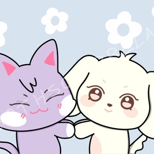 SANdeoki y HETmongi - San, Yeosang - Ateez / Aniteez - KPop FanArt - Impresión de arte digital de 5 x 7 pulgadas