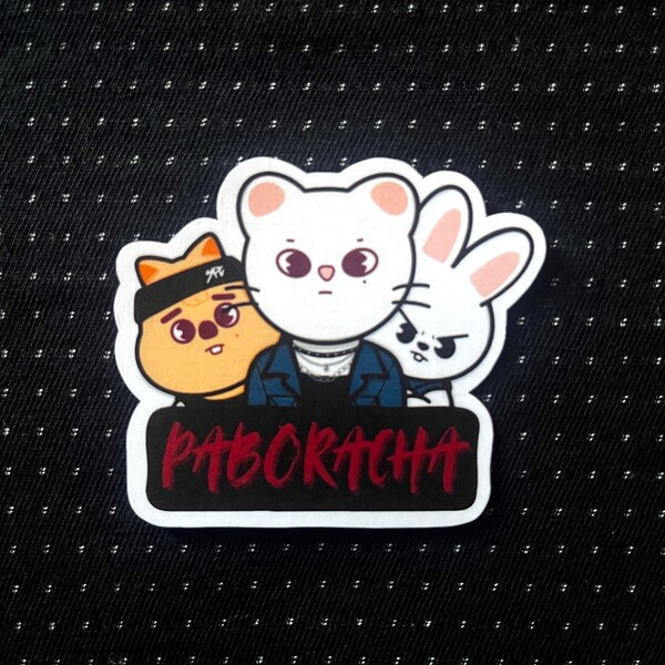 Stray Kids/Skzoo Inspired - PABORACHA - HAN Quokka, Jiniret, Leebit - Han, Hyunjin, Lee Know - Kpop FanArt  - 2" Sticker