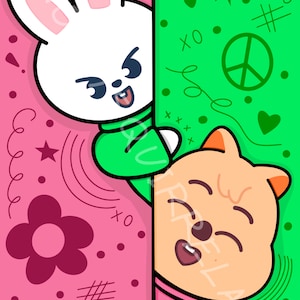 Want So Bad - Leebit, HAN Quokka - Stray Kids / Skzoo - KPop FanArt - Impresión de arte digital de 5 x 7 pulgadas