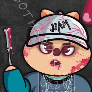 Stray Kids/Skzoo - JJAM HAN Quokka - FanArt de KPOP - Impresión de arte digital de 5 x 7 pulgadas - Halloween