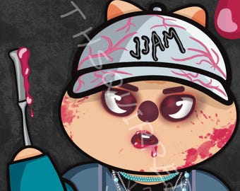 Ispirato a Stray Kids/Skzoo - JJAM HAN Quokka - KPOP FanArt - Stampa artistica digitale 5 x 7 pollici - Halloween