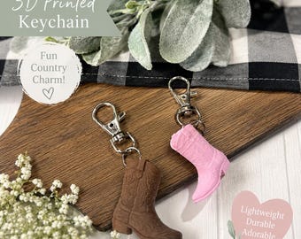 3D Printed - Cowboy/Cowgirl Boot Keychain|Gift|Keychain|Western Decor|DixieFarmDesignsLLC