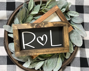 CUSTOM Initials Sign|Rustic Wood Sign|Home Decor|Couples Decor|Anniversary Gift||Family Room Sign|DixieFarmDesignsLLC