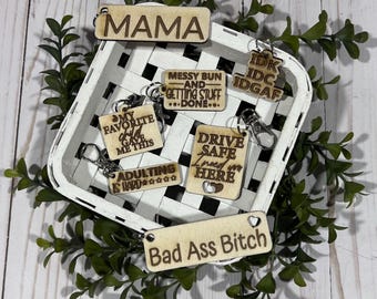 Laser Engraved - Funny Keychains|Keychain|Silly Phrases|Mama Keychain|Gift|Laser Engraved|DixieFarmDesignsLLC