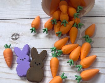 3D Printed Mini Carrots|Easter Decor|Easter Mini’s|Easter Basket Gift|Happy Easter|Carrots|Mini Food|Dollhouse Food|DixieFarmDesignsLLC