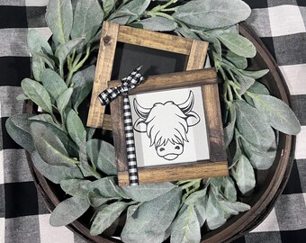 Highland Cow Sign|Rustic Decor|Home Decor|Farmhouse|Highland Cow|Cow Decor|Cowboy|DixieFarmDesignsLLC
