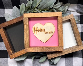 CUSTOM Home Est. Sign|Home Decor|Laser Engraved Sign|Farmhouse Decor|Heart|First Home|DixieFarmDesignsLLC