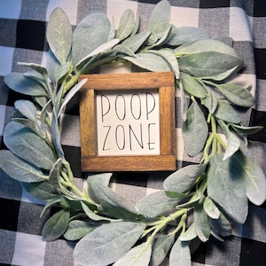 Poop Zone Sign|Home Decor|Bathroom Decor|Poop Decor|Tier Tray|DixieFarmDesignsLLC
