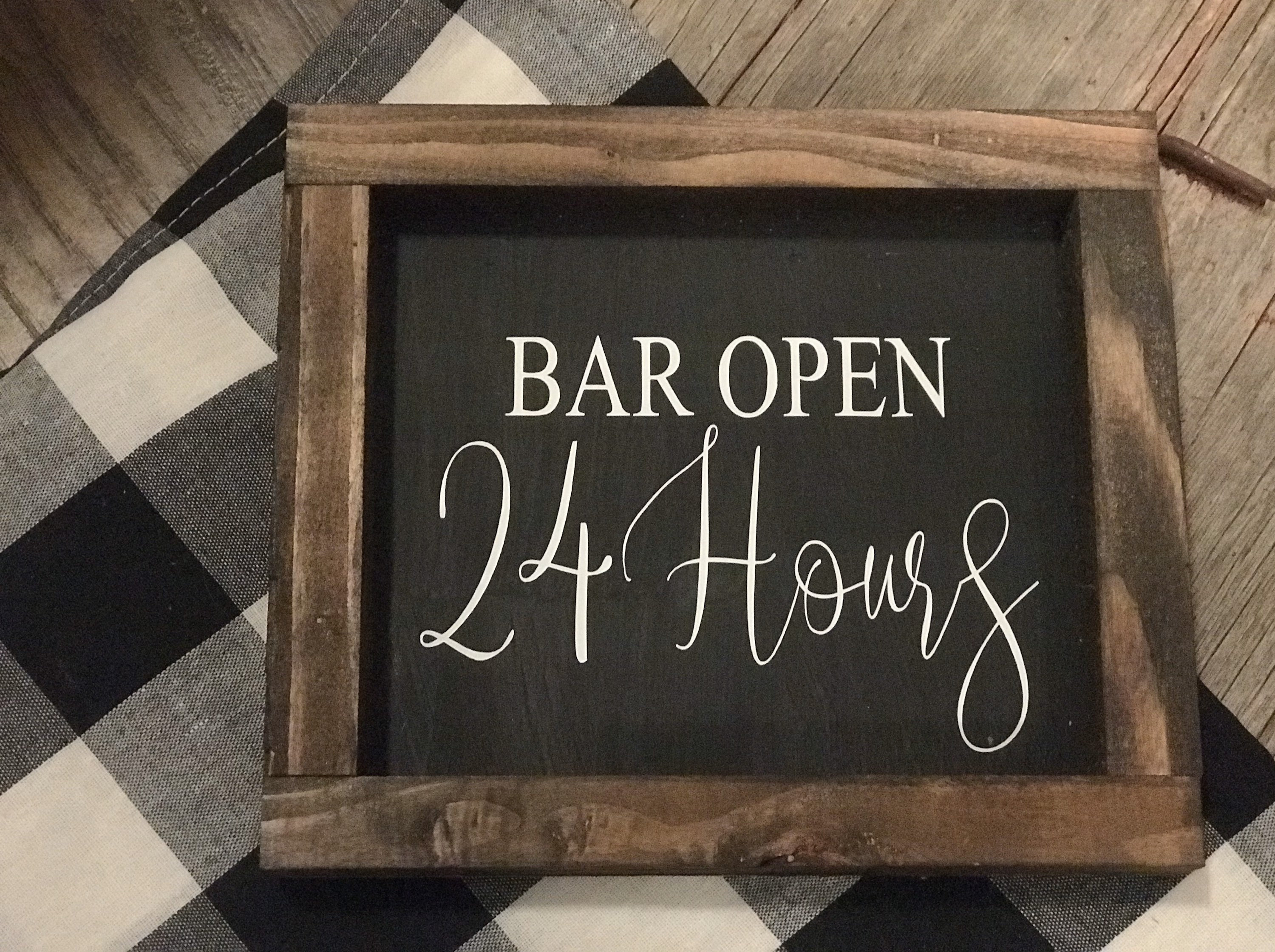 Bar Open 24 Hours Signbar Openwood Signdixiefarmdesigns Etsy UK