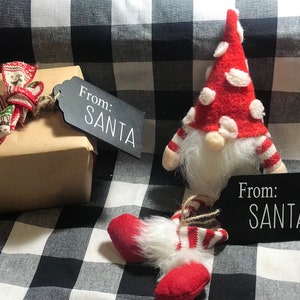 From: Santa, Name Tag|Christmas Decor|Gift Tag|Name Tag|Stocking Tags|Rustic Name Tag|DixieFarmDesigns