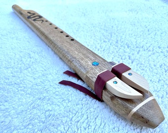 Go to Coraflutes.com - 5% off!! Native American style drone flute - Contra bass C/G - limba wood and maple - 440hz or 432hz.