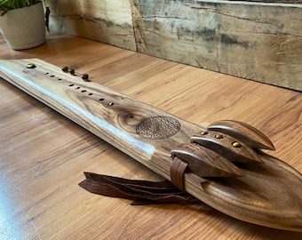 Go to Coraflutes.com - 5% OFF!! Native American triple drone flute - maple/walnut - bass E/A aeolian tuning