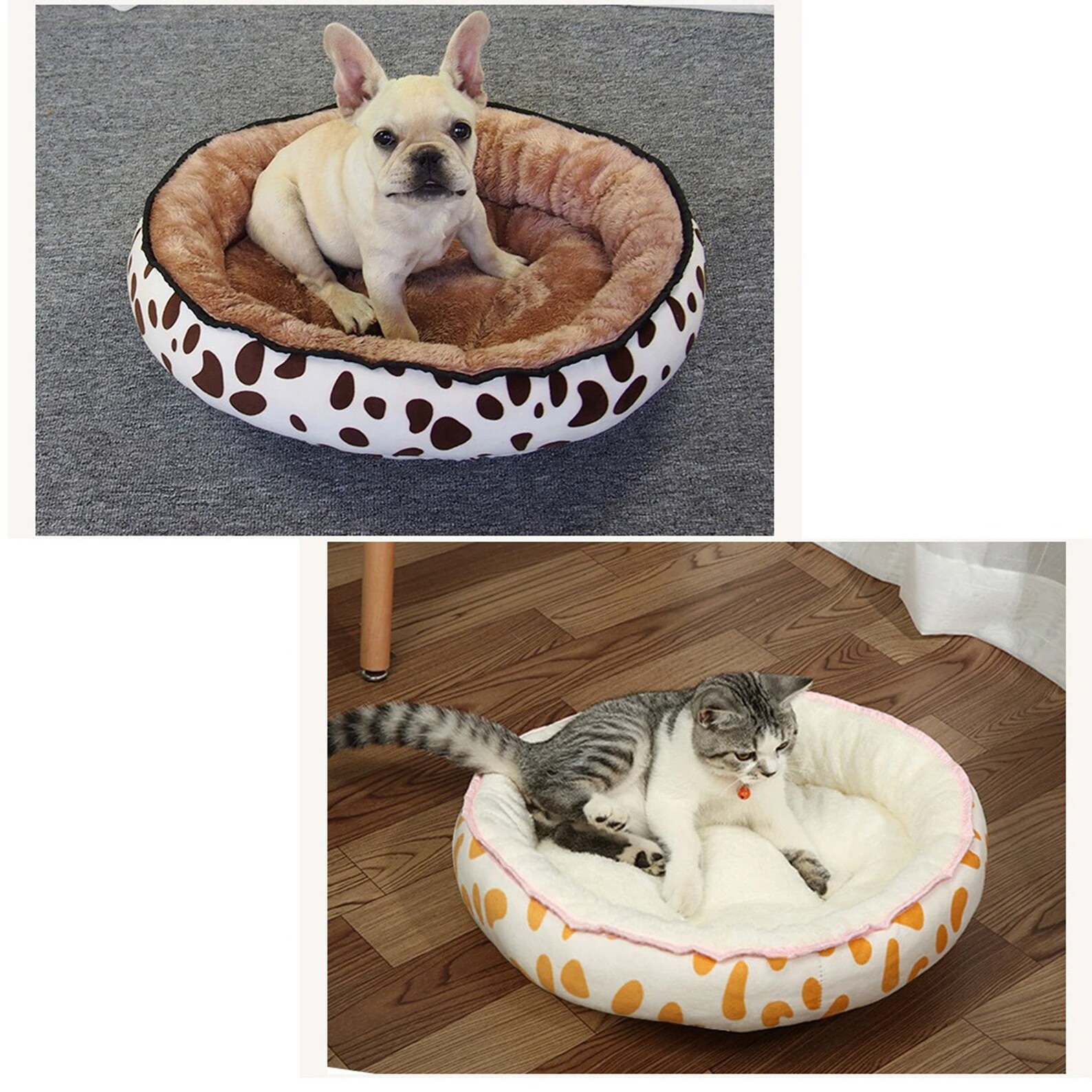 Best sale round Pet Bed For Dogs Cat Kennel Soft Washable Etsy