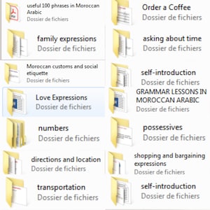 Fichiers darija à accès instantané - Fichiers darija complets Word et PDF, fichiers d'arabe marocain, fichiers d'arabe maghrébin