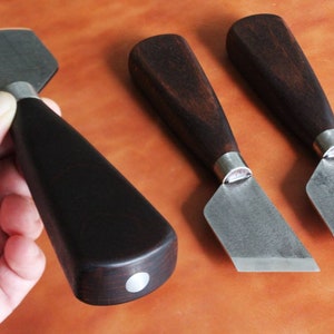 Leather Skiving Paring Knife, Oblique Straight Round Angled Blade Knives, Japanese Leather Knives Set, Leather Skive Cutting Saddlers Knife