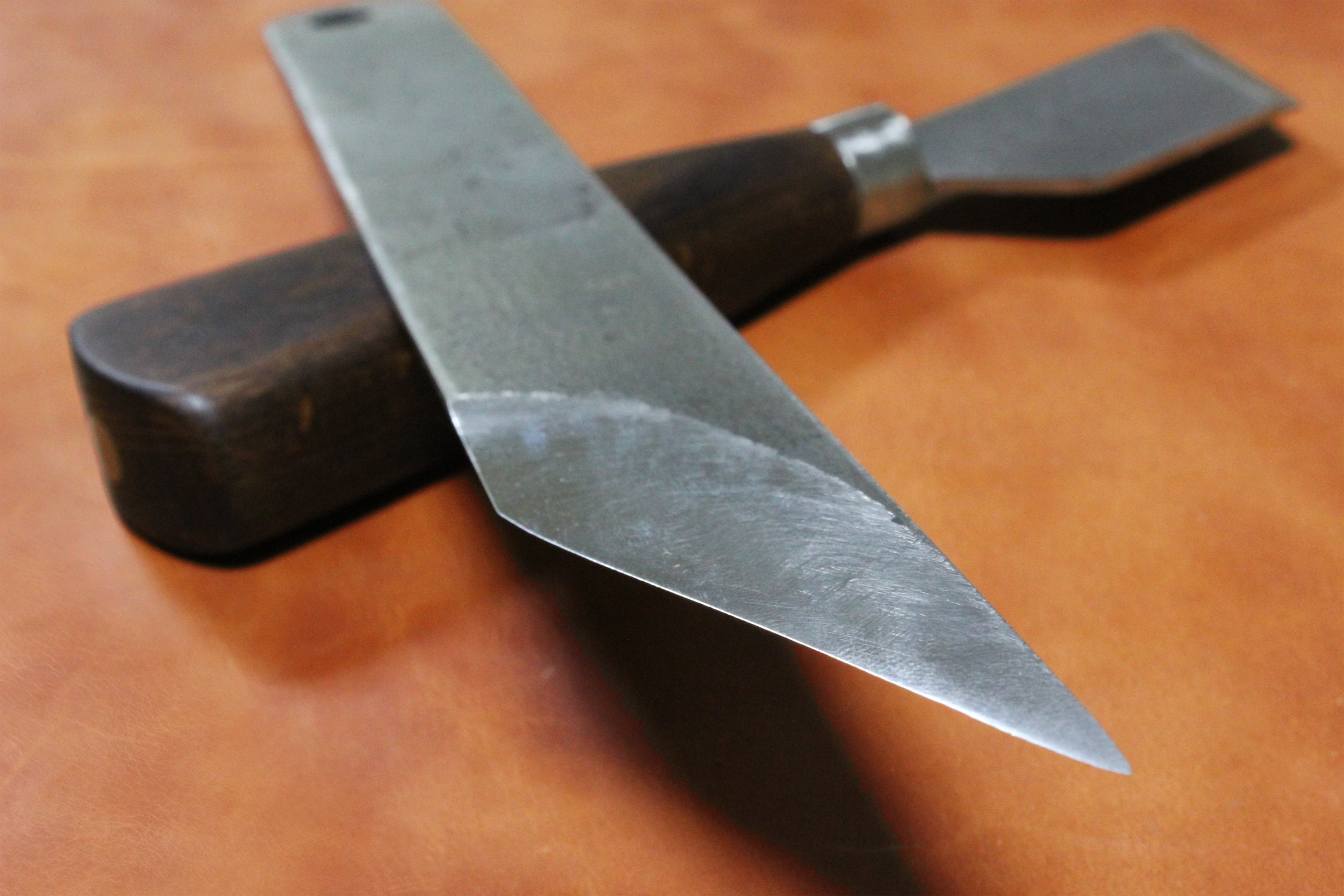Big Leather Skiving Knife Wide Leather Skiver One Bevel Etsy
