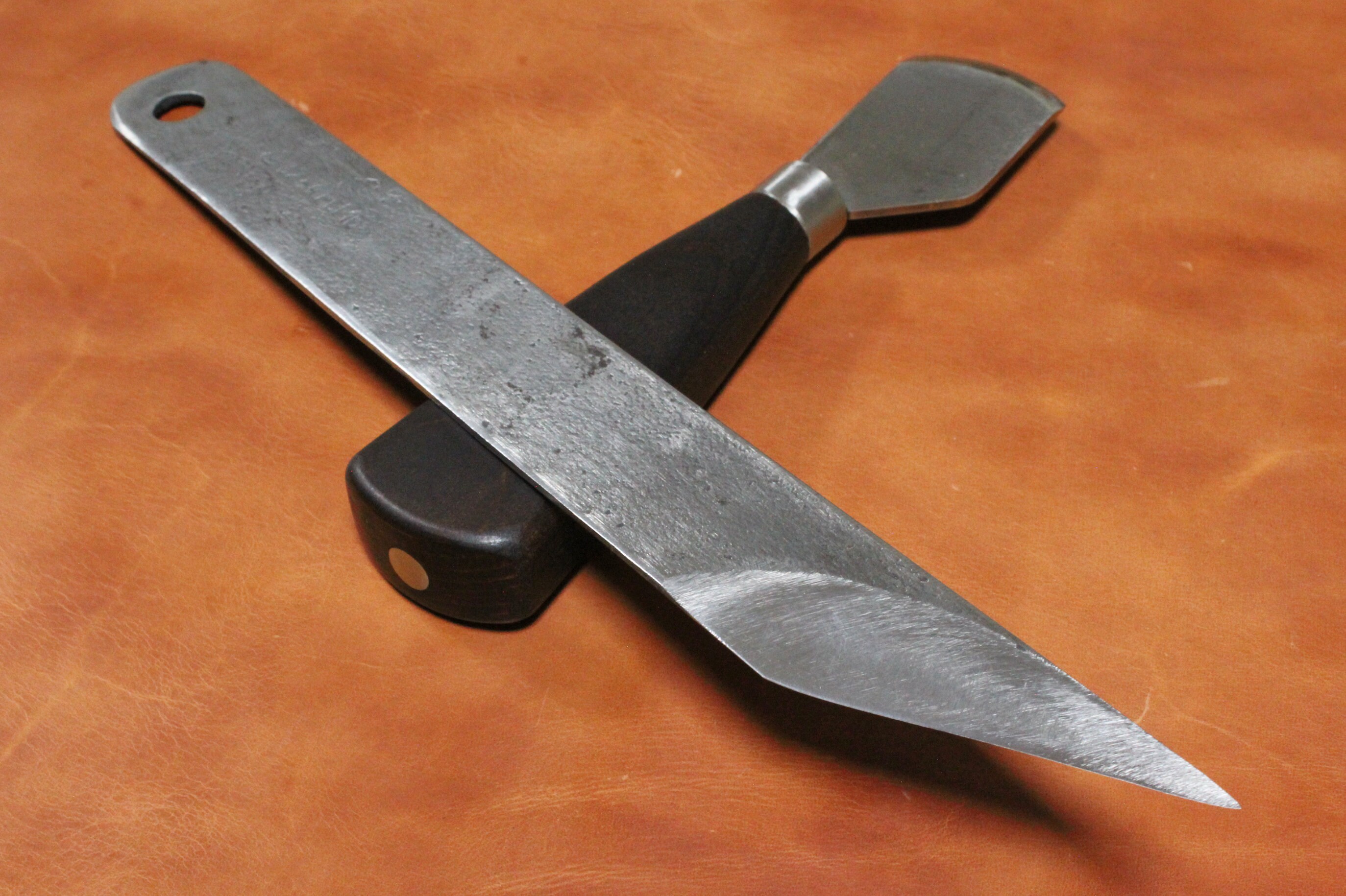 Big Leather Skiving Knife Wide Leather Skiver One Bevel Etsy