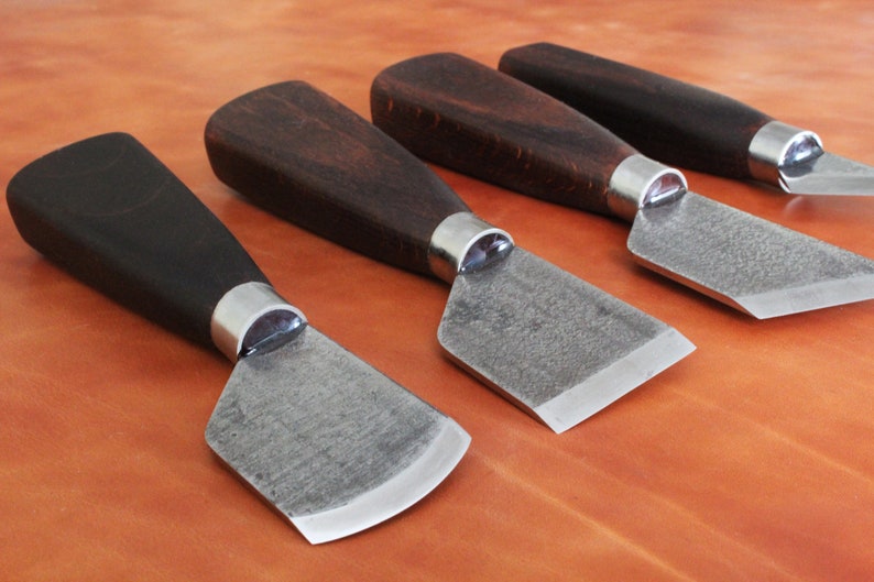 Leather Skiving Paring Knife Oblique Straight Round Angled Etsy