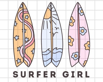 Fichier de sublimation de surf preppy, conception png de sublimation à la mode pour l'été, conception d'été numérique girly png, t-shirt d'été téléchargement PNG