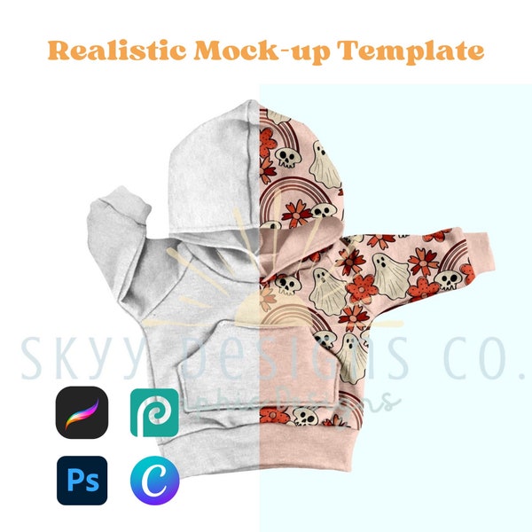 Hoodie realistic mock-up template for procreate Canva and photoshop, your design here mock-up template design, procreate photoshop mockup
