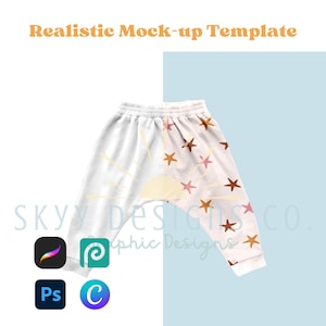 Jogger realistic mock-up template for procreate photoshop canva and photopea, Seamless pattern mock-up, your design here seamless mock-up