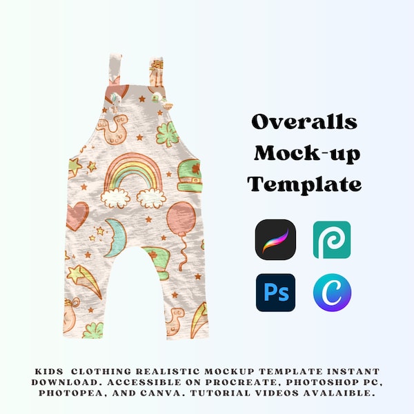 Tie overall mock-up template for procreate Canva and photoshop, Seamless pattern mock-up, your design here mock-up