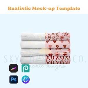 Modello di mock-up realistico di pila di tessuto a coste per procreate Canva e Photoshop, modello di mock-up, il tuo design qui modello di mock-up