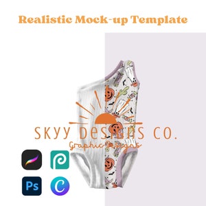 one strap bodysuit realistic mock-up template for procreate Canva and photoshop, Seamless pattern mock-up, your design here mock-up