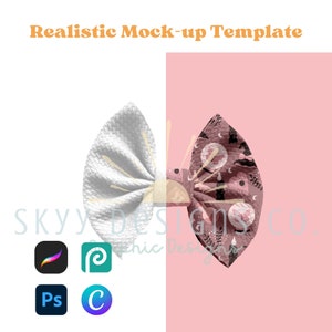 Bow realistic mock-up template for procreate photoshop and canva, Seamless pattern mock-up, your design here mock-up