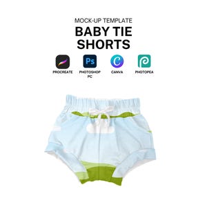 Kids Shorts Realistic Mockup for Procreate, Photoshop, Canva Digital Download