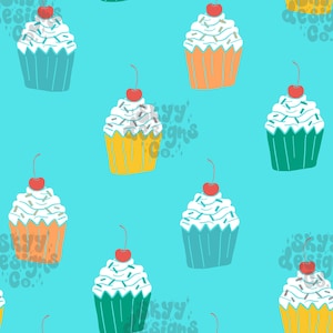 Boy Birthday Celebration seamless pattern design download, Boys birthday pattern design, commercial use, Boys birthday cupcake pattern