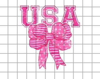 Dziewczęca kokardka z USA PNG, projekt koszulki w stylu preppy z okazji 4 lipca do pobrania w wersji cyfrowej