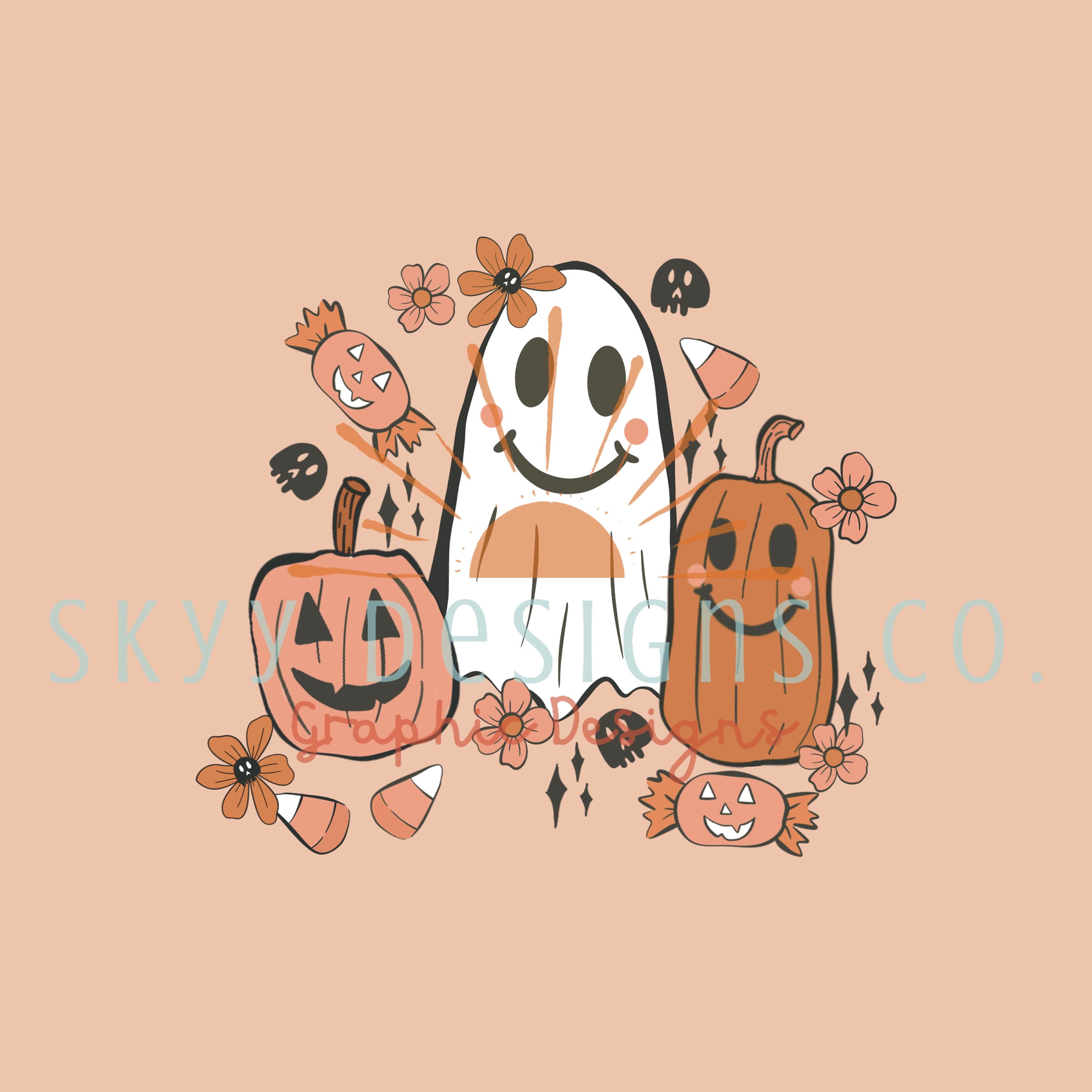 Boho Smiley Face Pumpkins And Ghosts For Halloween Digital Etsy Boho Smiley Face Pumpkins And Ghosts For Halloween Digital Etsy