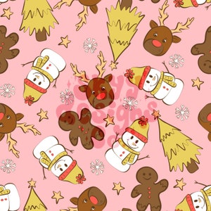 pink Christmas seamless pattern, Christmas png sublimation, trendy Christmas seamless bundle, Christmas seamless pattern