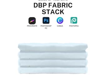 DBP Fabric Stack Realistic Mockup Template for Procreate, Photoshop, Canva Digital Download