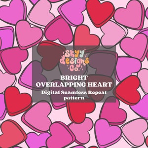 Trendy hearts digital seamless pattern for fabrics and wallpapers, Hearts seamless pattern, girly love digital paper, Valentine&#39;s pattern