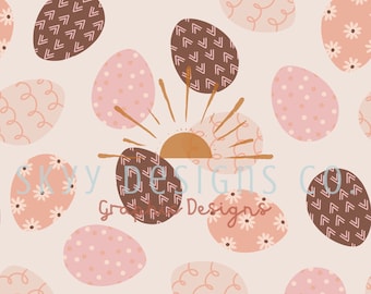 Girly Boho Eier Musterdesign für Ostern Digital Download Design