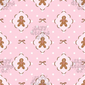 Lebkuchen-Punkte-Patchworkmuster, nahtloses Design im Preppy-Weihnachtsstil (Digitaler Download)