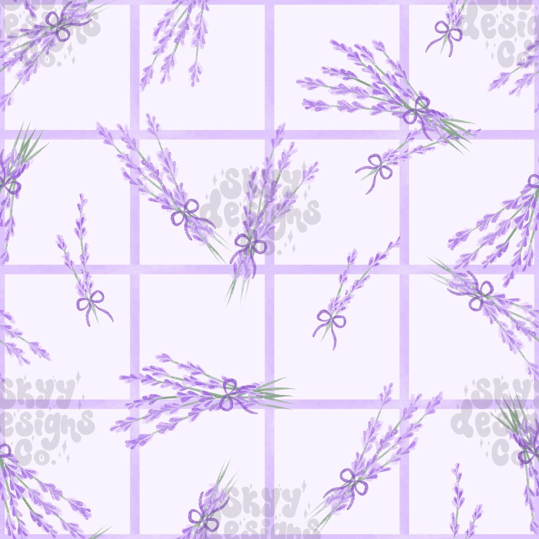Watercolor Lavender Floral Seamless Pattern Design for Spring, Purple ...