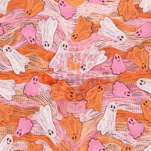 Embroidery Halloween ghosts digital seamless pattern for fabrics and wallpapers, Ghosts digital pattern files for fabrics, ghost embroidery