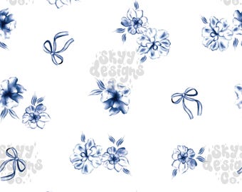 Watercolor Dainty Floral Seamless Pattern for Spring, Coquette Pattern Paper Digital Download